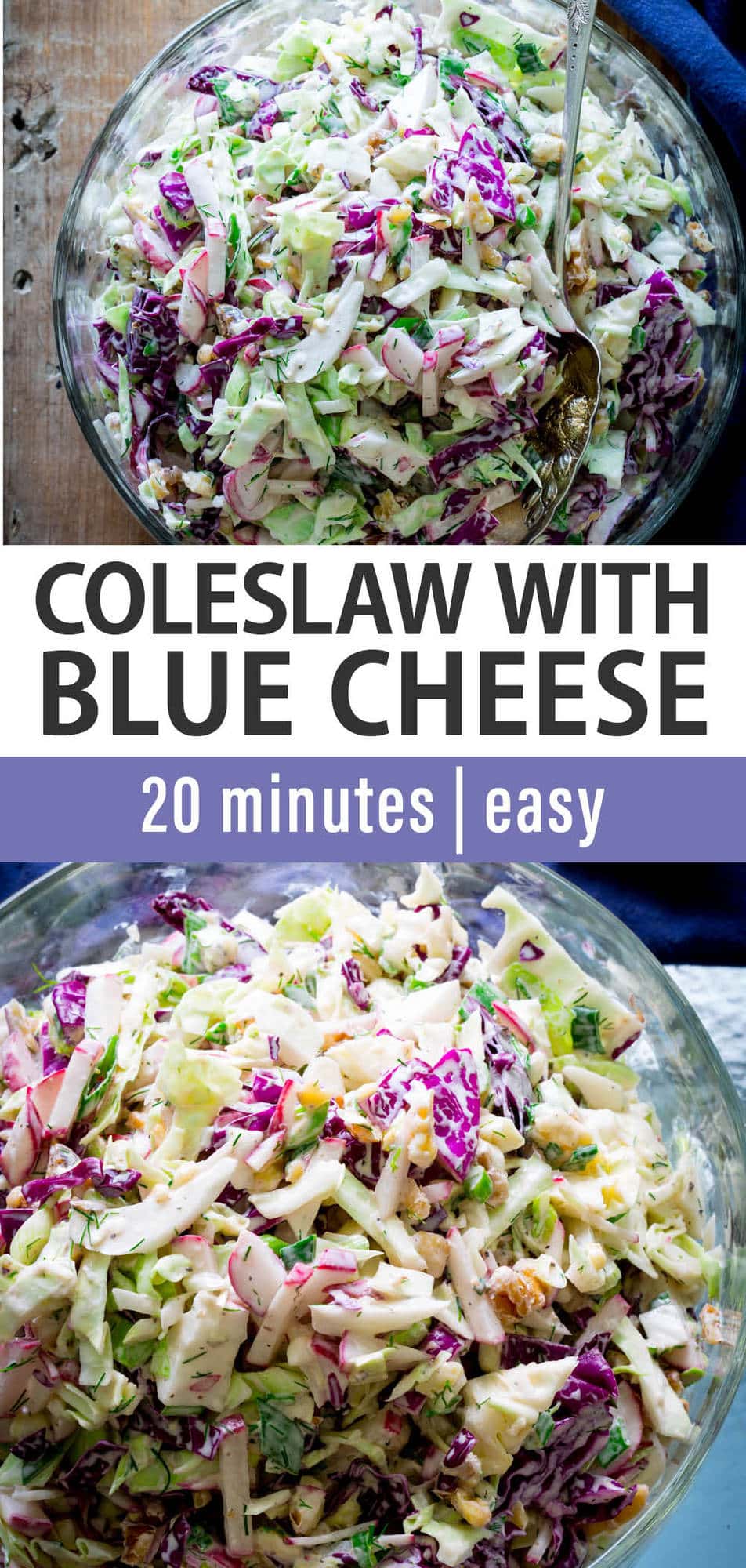Creamy Blue Cheese and Walnut Coleslaw Healthy Seasonal Recipes