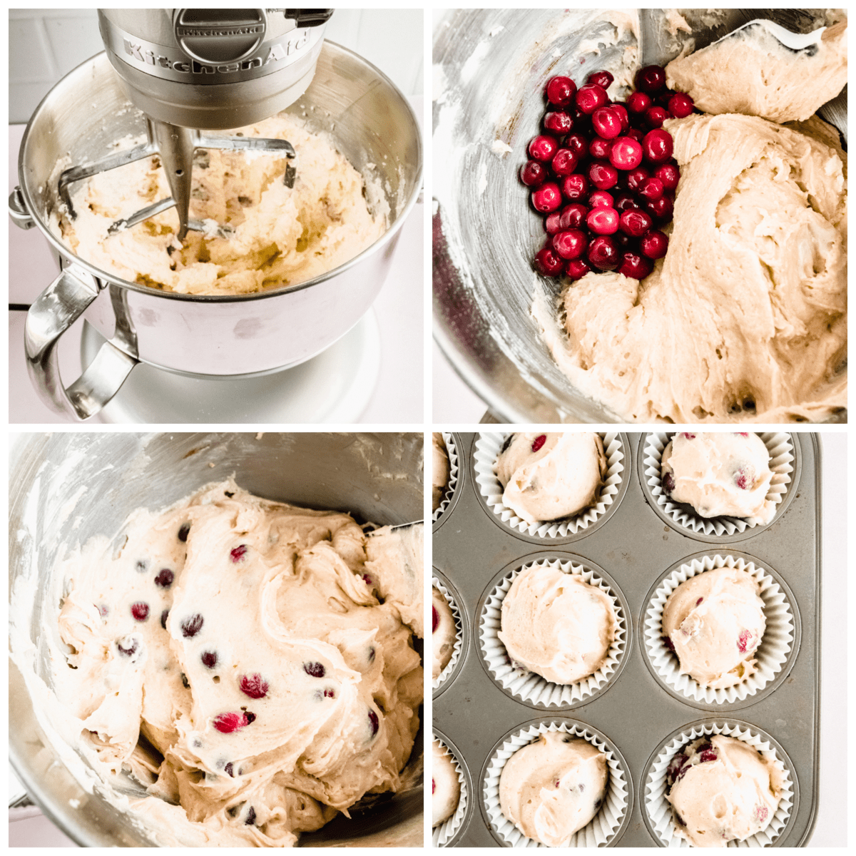 cranberry orange muffin step by step process