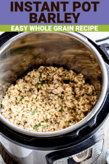 an instant pot with barley in it