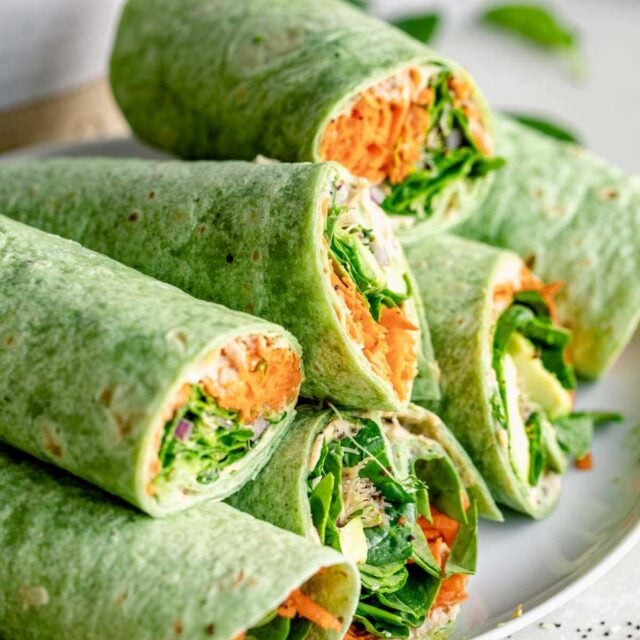 Veggie Spinach Wraps with Hummus Healthy Seasonal Recipes