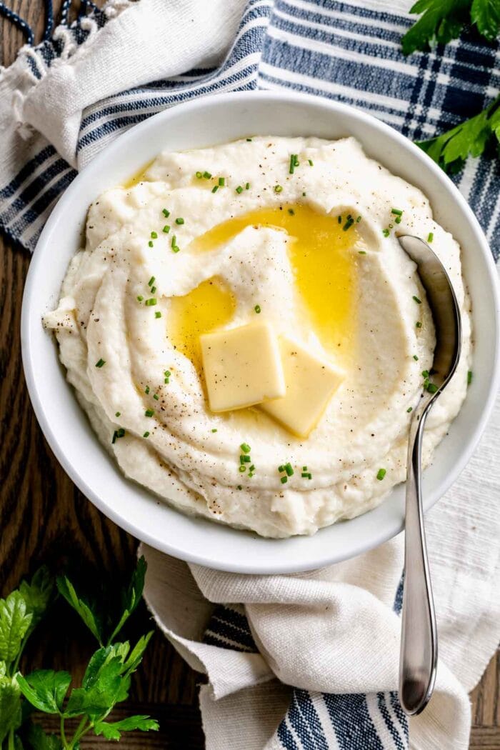 Creamy Low Carb Mashed Cauliflower - Healthy Seasonal Recipes