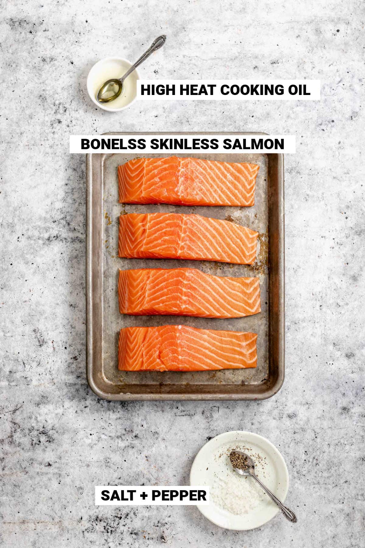 the ingredients for the seared salmon