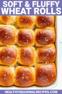 close up shot of soft and fluffy wheat dinner rolls