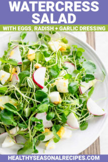 Salatkresse mit Textüberlagerung
