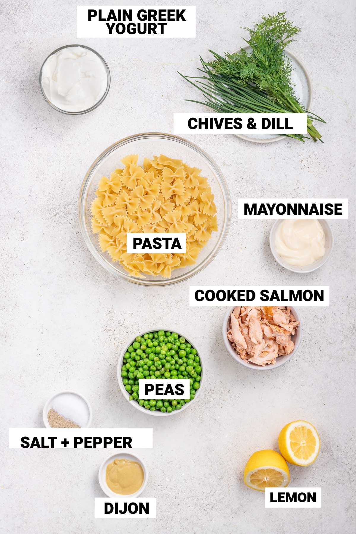 Ingredients for Salmon Pasta Salad