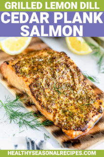 the plank salmon from the side with text overlay