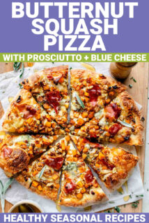 butternut squash pizza with text overlay