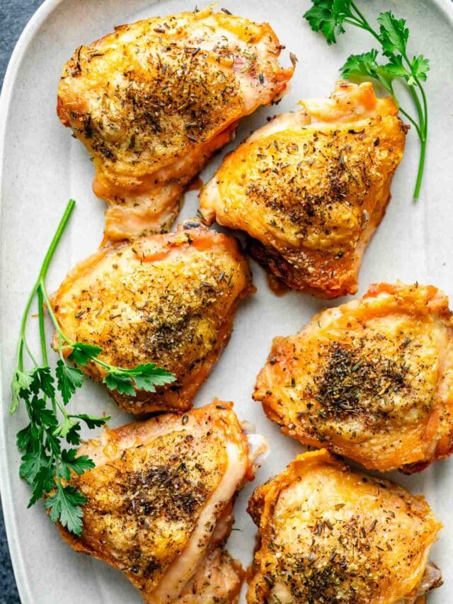Easy Crispy Baked Chicken Thighs Healthy Seasonal Recipes