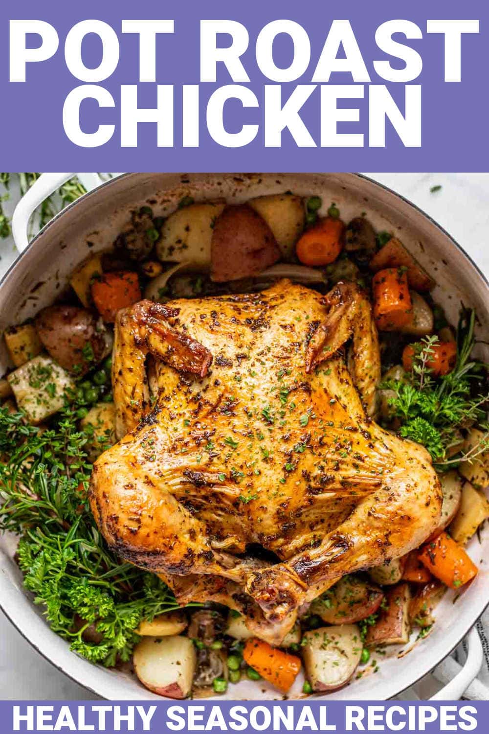Dutch Oven Whole Roasted Chicken {Pot Roast Chicken}