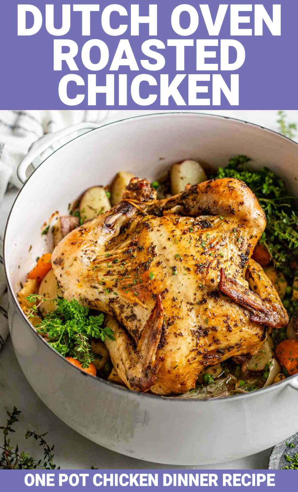 Dutch Oven Whole Roasted Chicken {Pot Roast Chicken}