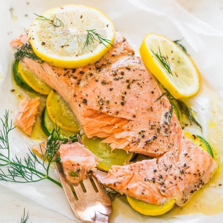 Image for Lemon Dill Salmon with Vegetables in Parchment